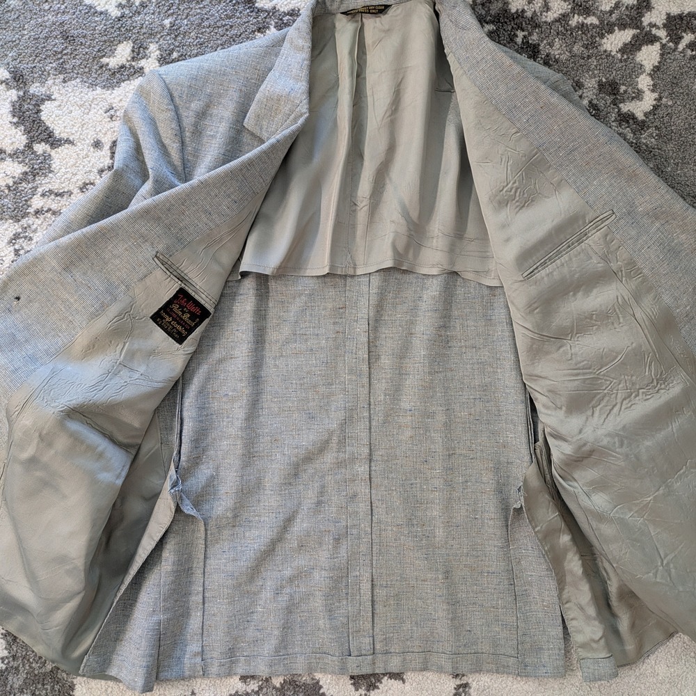 Vintage Palm Beach Blazer Mens Check 48R Tweed Sport Coat 60s-70s - Picture 3 of 12
